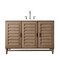 James Martin Vanities Portland 48in Single Vanity Whitewashed Walnut w/ 3 CM White Zeus Quartz Top 620-V48-WW-3WZ - alternate 1